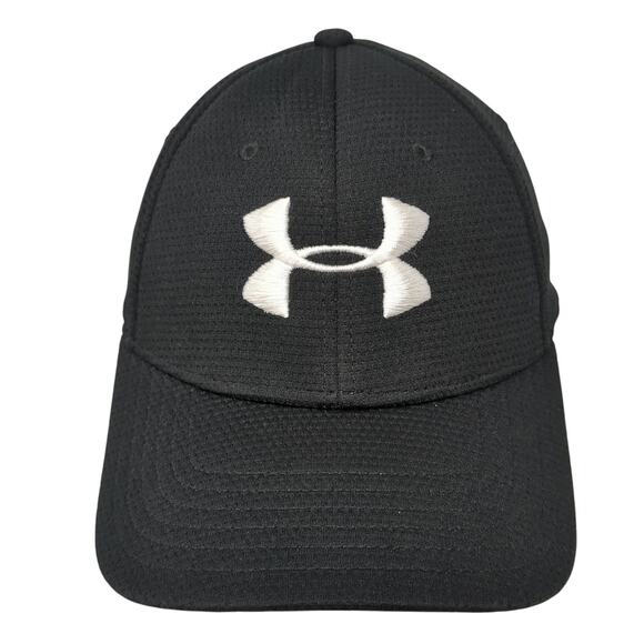 Under Armour Fitted Baseball Cap Black Large Lightweight Embroidered Polyester - Picture 1 of 9